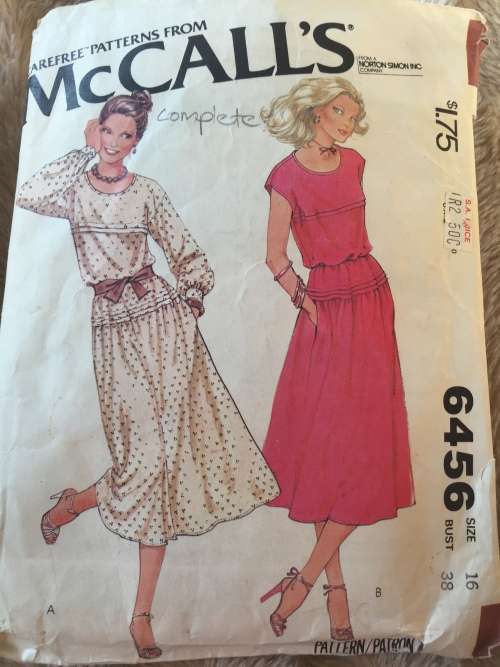 PATTERN MCCALL`S 6456 (VINTAGE, COMPLETE) - DRESSES (SIZE 16)
