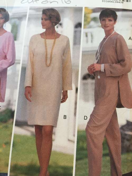PATTERN BUTTERICK 6206 (COMPLETE, CUT ON 16) - PULLOVER DRESS,TUNIC,SKIRT,PANTS (SIZE 12-14-16)