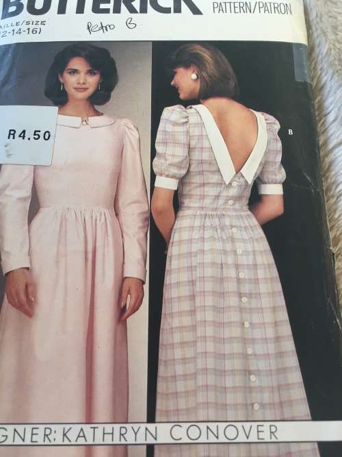PATTERN BUTTERICK 6344 (KATHRYN CONOVER) - OPEN BACK DRESS (SIZE 12-14-16)