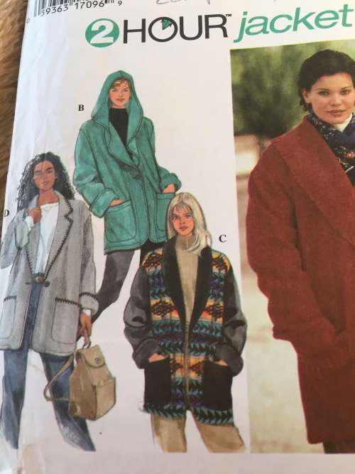 PATTERN SIMPLICITY 9744 (COMPLETE, CUT ON XL) - JACKET VARIATIONS (SIZE L-XL)