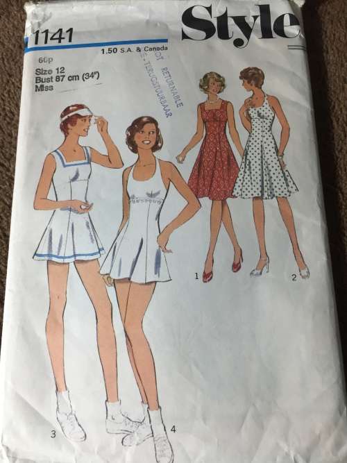 PATTERN STYLE 1141 - DRESS OR TENNIS DRESS and PANTIES (SIZE 12)