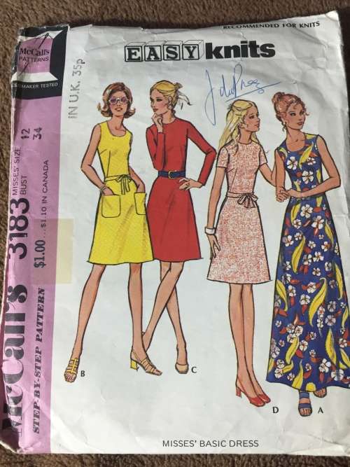 PATTERN MCCALL`S 3183 (VINTAGE) - BASIC DRESS (SIZE 12)
