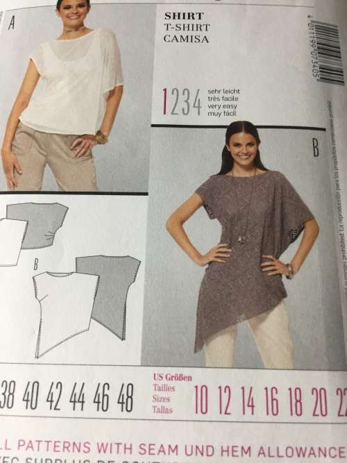 PATTERN BURDA 7340 - SHIRT/T-SHIRT (SIZE 10-22)