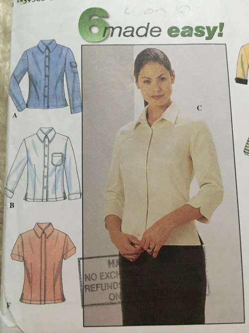 PATTERN SIMPLICITY 8872 (COMPLETE, CUT ON 10) - BLOUSE VARIATIONS (SIZE 6-8-10)