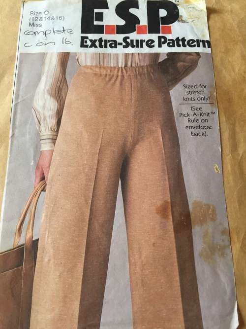 PATTERN E.S.P 8185 (VINTAGE, COMPLETE, CUT ON 16) - PANTS (SIZE 12-14-16)