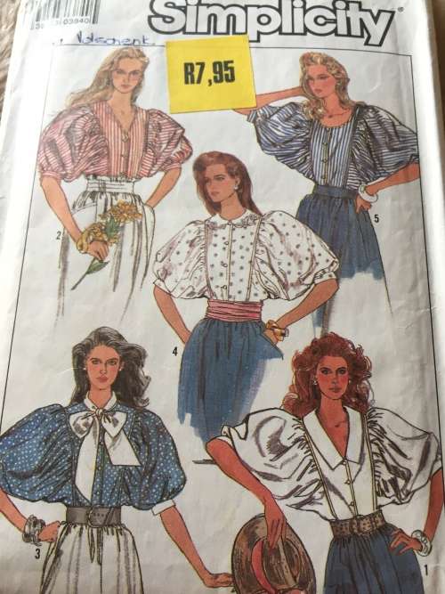 PATTERN SIMPLICITY 8496 (COMPLETE) - BEAUTIFUL BLOUSE VARIATIONS (SIZE 12-14-16)