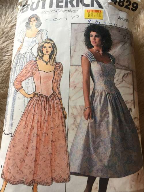 PATTERN BUTTERICK 4829 (COMPLETE, CUT ON 10) - SPECIAL OCCASSION DRESS (SIZE 6-8-10)