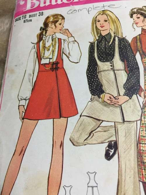 PATTERN BUTTERICK 5852 (VERY VINTAGE, COMPLETE) - JUMPERS & PANTS (SIZE 16)