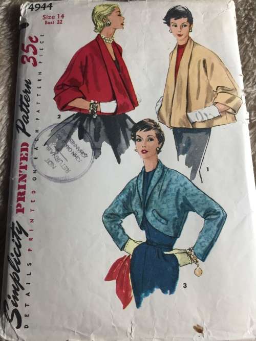 PATTERN SIMPLICITY 4944 (VERY VINTAGE, TIDY PATTERNS) - SETS OF JACKETS (SIZE 14)