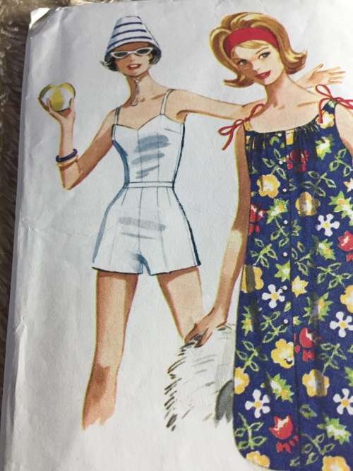 PATTERN MCCALL`S 6336*1962 (VERY VINTAGE) - SPORTSWEAR: BATHING SUIT & BEACH DRESS (SIZE 14)