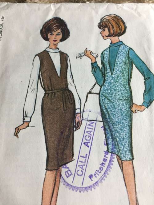 PATTERN MCCALL`S 7232*1964 (VERY VINTAGE, TIDY PATTERNS) - JUMPER AND BLOUSE (SIZE 14)