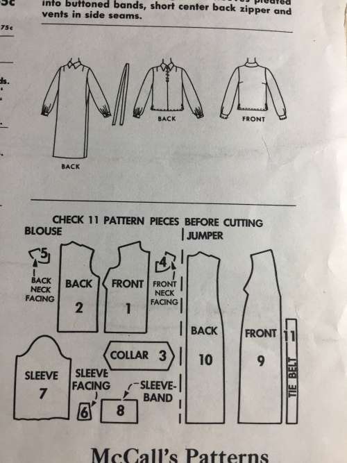 PATTERN MCCALL`S 7232*1964 (VERY VINTAGE, TIDY PATTERNS) - JUMPER AND BLOUSE (SIZE 14)