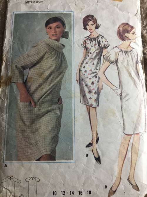 PATTERN BUTTERICK 3815 (VERY VINTAGE, TIDY PATTERNS) - DRESS & SCARF & HAT (SIZE 14)