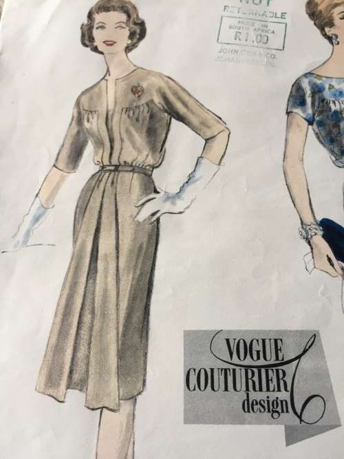 PATTERN VOGUE 169 (VERY VINTAGE, TIDY PATTERNS) - ONE PIECE DRESS  (SIZE 16)