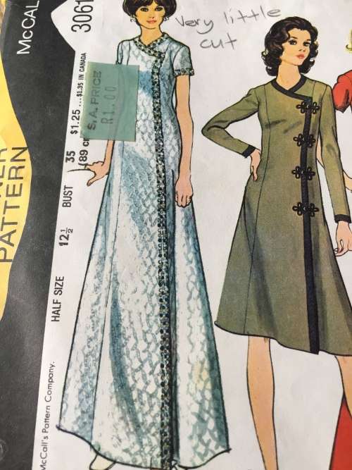 PATTERN MCCALL`S 3061 (VERY VINTAGE, LITTLE CUT, TIDY PATTERNS) - DRESS,TUNIC,PANTS (SIZE 12.5)
