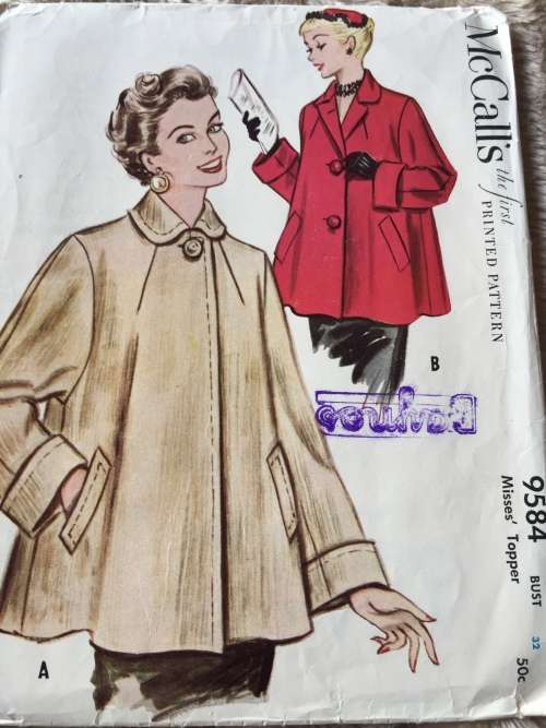 PATTERN MCCALL`S 9584*1953 (VINTAGE, NEAT & TIDY PATTERN) - TOPPER (SIZE 14)