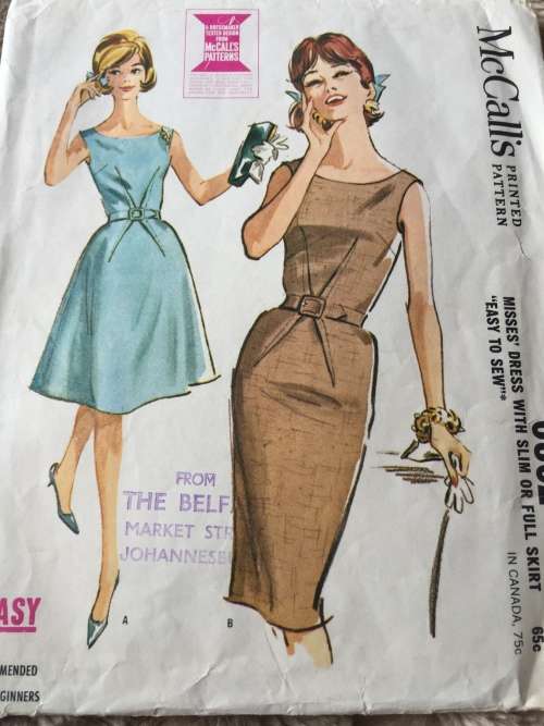 PATTERN MCCALL`S 6802 (VINTAGE, NEAT & TIDY PATTERN) - DRESS (SIZE 12)