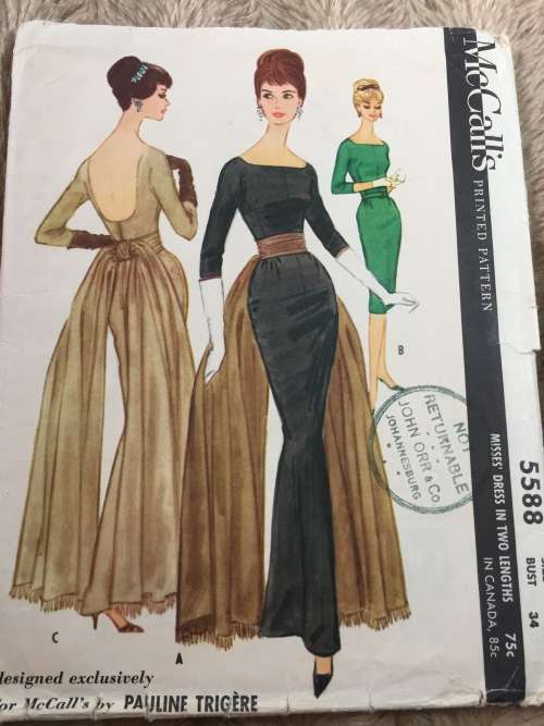 PATTERN MCCALL`S 5588*1960 (VERY VINTAGE, NEAT & TIDY PATTERN) - MOST BEAUTIFUL DRESS (SIZE 14)