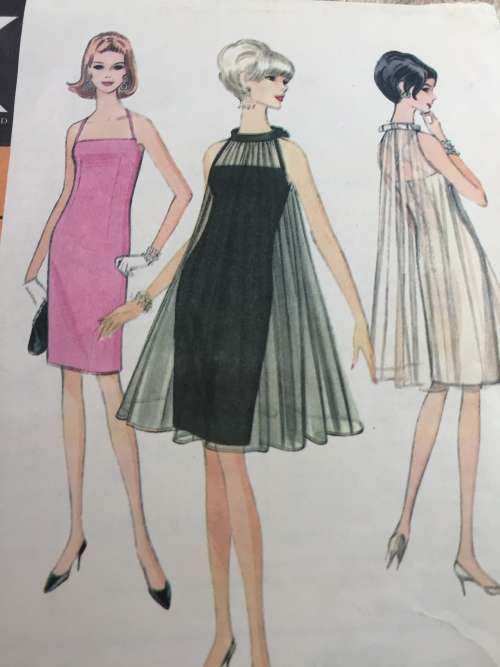 PATTERN MCCALL`S 8497*1966 (VERY VINTAGE, NEAT & TIDY PATTERN) - BEAUTIFUL DRESS&OVERDRESS (SIZE 14)