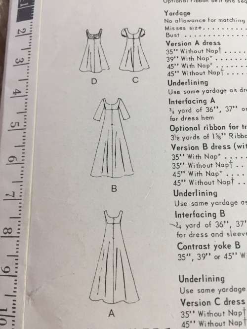 PATTERN VOGUE 6924 (VERY VINTAGE, NEAT & TIDY PATTERN) - EVENING DRESS IN 2 LENGTHS (SIZE 16)