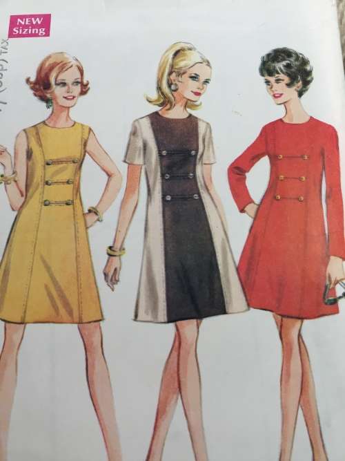 PATTERN MCCALL`S 9383*1968 (VERY VINTAGE, NEAT & TIDY PATTERN) - DRESS (SIZE 12)