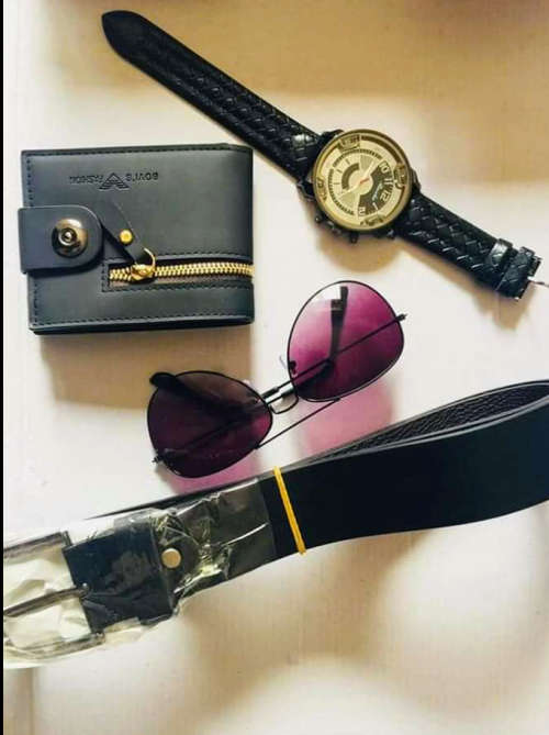 New fashion combo wallet,belt, sunglasses and a watch for Male