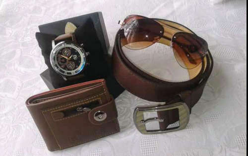 New fashion combo wallet,belt, sunglasses and a watch for Male