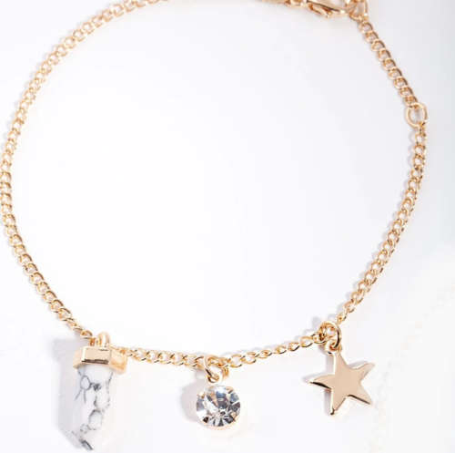 Rose Gold plated Space and Stars Bracelet