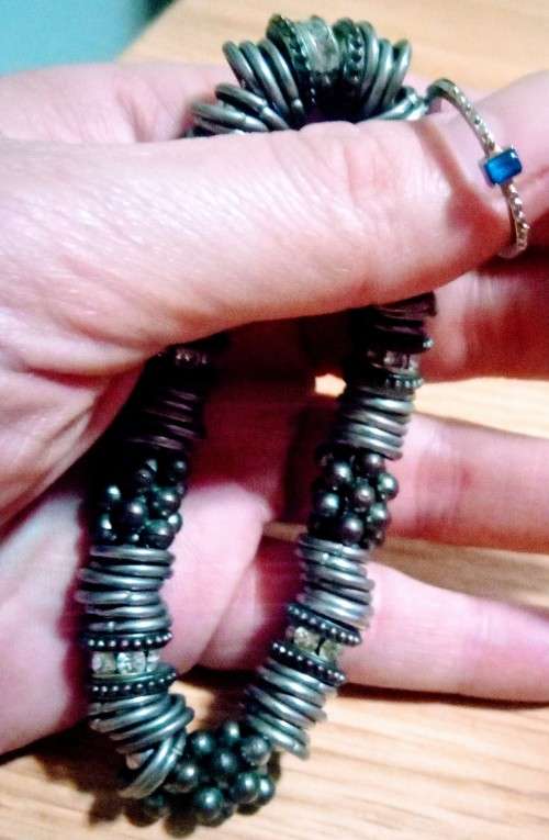 Sterling Silver chunky bracelet with Ring
