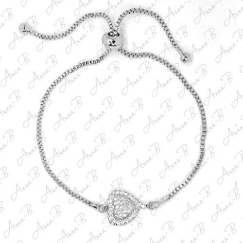 Sterling silver heart toggle bracelet