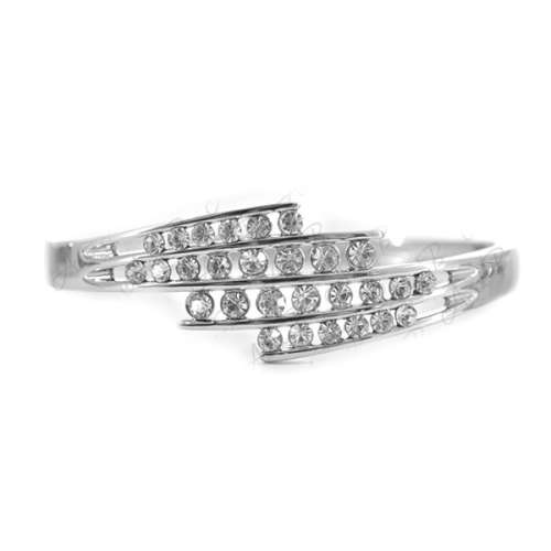 Silver diamond 4 tier Ring