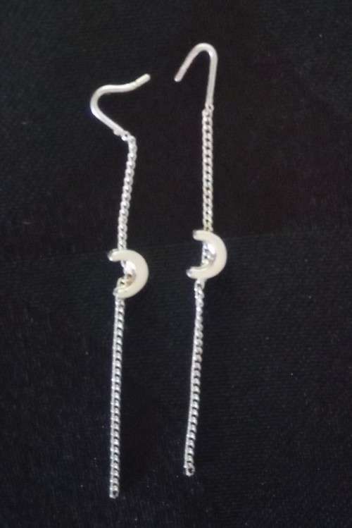 Moon dangle earrings Silver