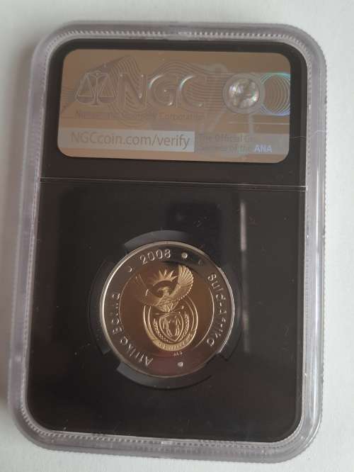 Mandela 90th Birthday R5 Mirrored NGC Rated PF68 Ultra Cameo