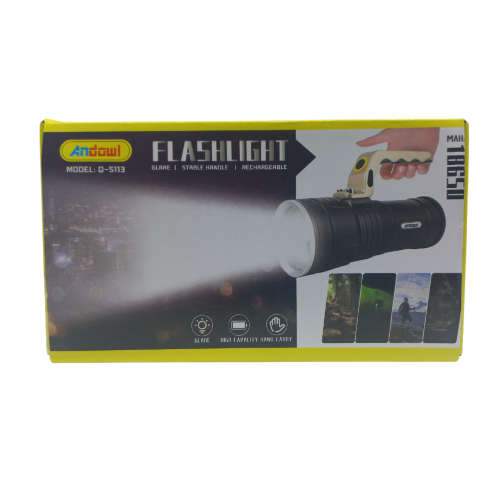 Andowl Q-S113 Rechargeable Far Bright Flashlight with handle