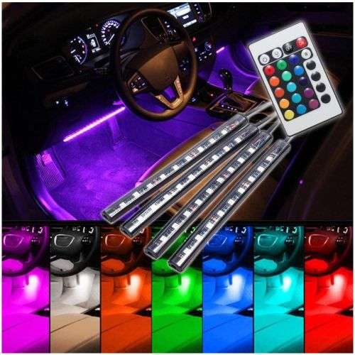 Andowl RGB LED Car Strip Lights with Remote Control Q-CD52