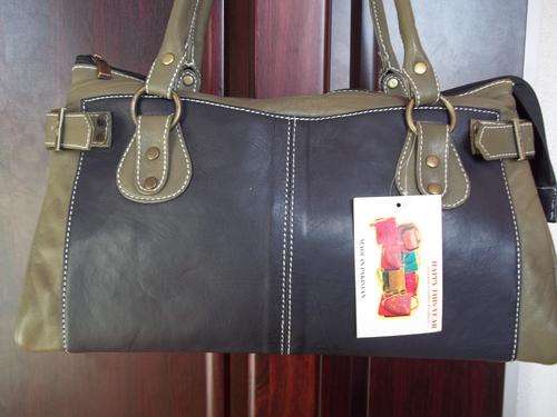 ****Stunning 100%  Genuine leather  Hand Bag in DARK BLUE. Great modern style, made to last!