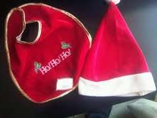 Beautiful Baby Chrismas Hat and Bib set(RED)- GET INTO THE SPIRIT OF XMAS- Adorable