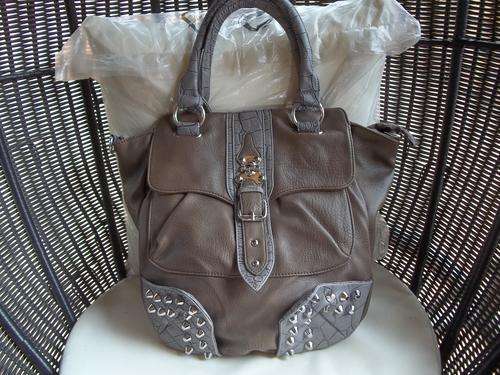 ***NEW ARRIVALS***Stunning Ladies leather Bag in CAMEL WITH STUDS.  A Great buy!