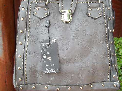 Stunning Ladies leather Bag in GREY WITH STUDS.  A Great buy! Great Quality!