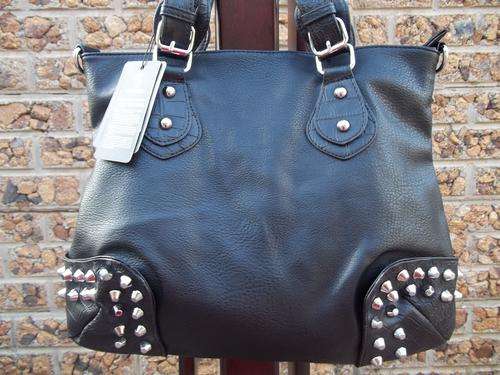 ***ONLY ONE***Stunning Ladies leather Bag in BLACK WITH STUDS.  A Great buy!