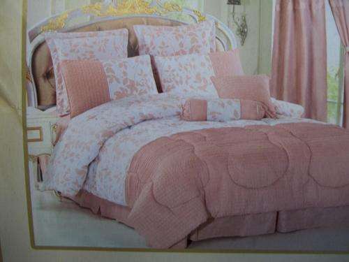 Superior  KING size QUILTED comforter set in PINK. 10 piece