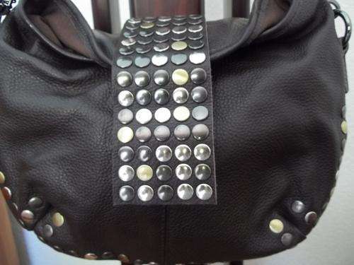 NEW **ALDO ROSSY** LEATHER BAGS From ITALY-HIGH QUALITY, GREAT DESIGN- BROWN with STUDS- Beautiful