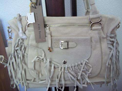 NEW *ALDO ROSSY*BAGS From ITALY-suede leather bag CREAM-HIGH QUALITY, GREAT DESIGN- CAMEL- Beautiful