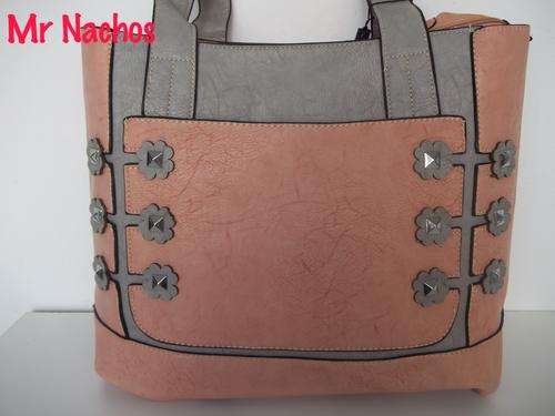 Large Ladies handbag in Pink & Grey. A Great buy! Great Quality! Must have Elegance.
