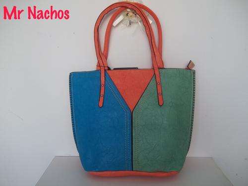 Large Ladies Colourblock handbag in Orange. A Great buy! Great Quality! Must have Elegance.