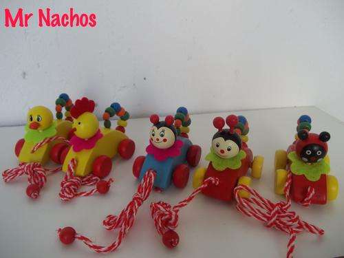 PULL ALONG WOODEN BABY LADY BUG/CHICKEN/DUCK- Very cute!
