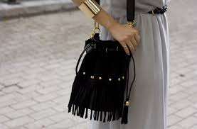 **ALDO ROSSY** bucket bag with fringe, stay trendy with this designer bag from Italy!