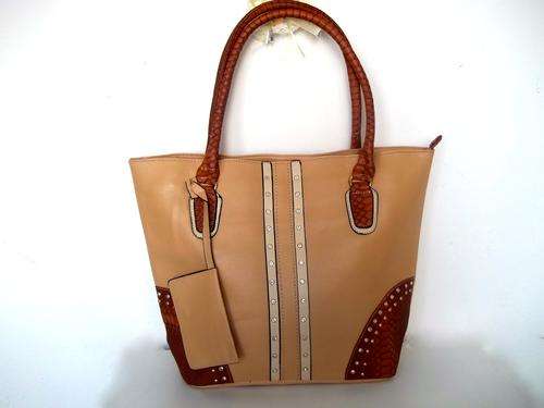 Luxury colourblock handbag natural Tan- For the stylish EXECUTIVE Lady! You'll simply fall in Love