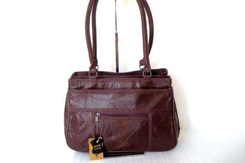 Stunnin GENUINE LEATHER HAND BAG in Burgundy Brown- Great quality, great Buy!