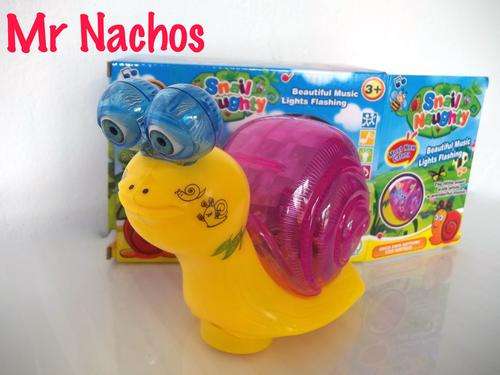 Brand New BUMP & GO musical Snail, with 3D lights!- Teach Baby the Fun way!